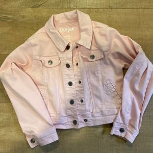 Pink Girls Denim Jacket - very soft, snap buttons